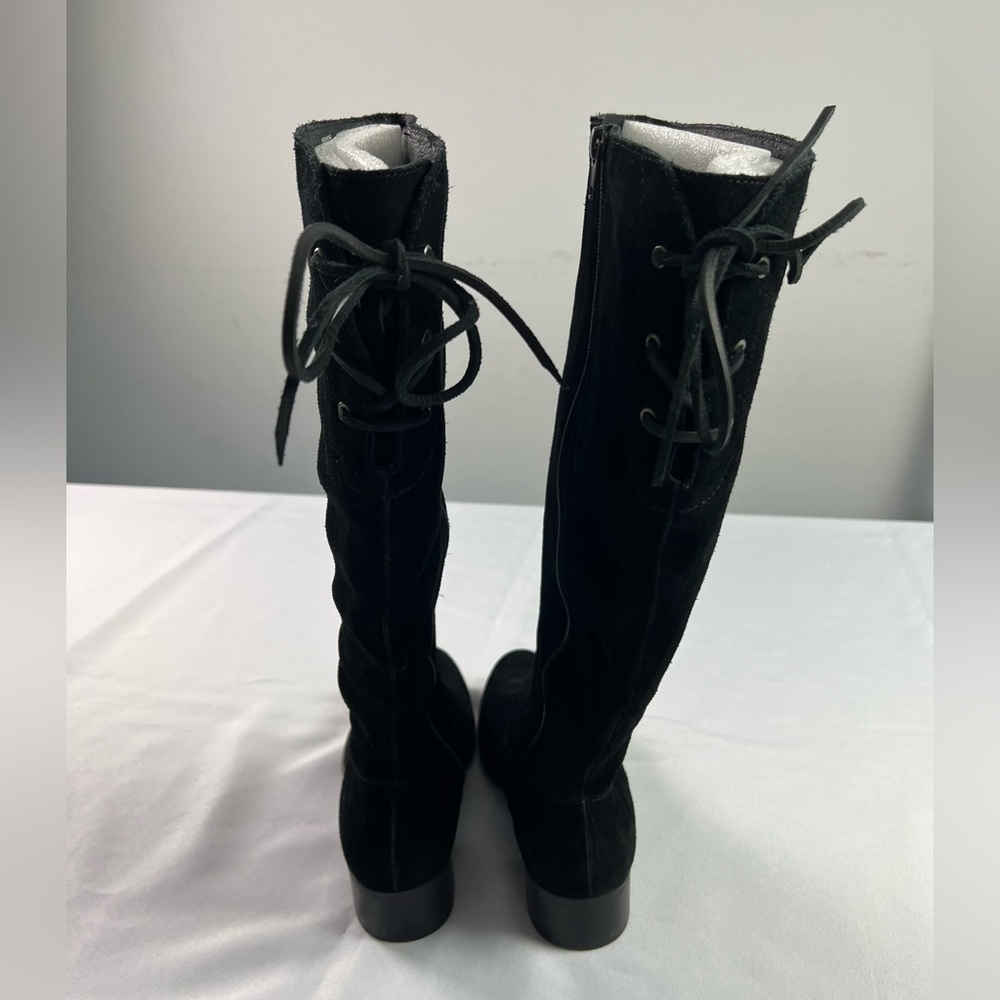 Born Cotto Lace Up Black Suede Fall Winter Boots - Picture 2 of 11